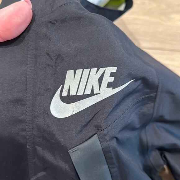 NIKE Black Gray Neon Yellow Waterproof Hooded Full Zipper Jacket‎ Size Small - Picture 8 of 14
